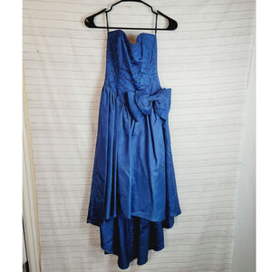 GUNNE SAX FOR JESSICA MCCLINTOCK HIGH LOW STRAPLESS NAVY DRESS, SZ 3/4